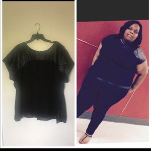 26/28 faux leather top